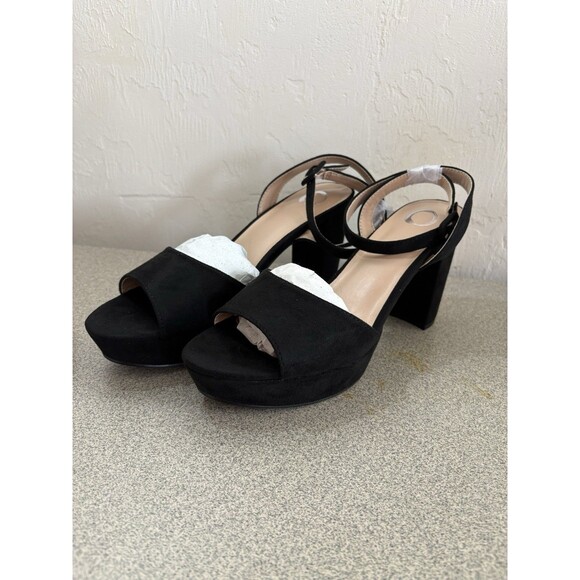 Nairri Journee Collection New In Box Womens Black Strappy Block Heels Size 8 1/2 - Picture 2 of 10